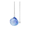 Irisierender blauer Muschel-Kristallanhänger für Deckenventilator-Zugkettendekoration - Muschel-Zugkette / Ca. 56CM Länge (37.5g) / Blau