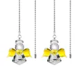 Set mit zwei Kristall-Engel-Fächerzuganhängern mit gelben Flügeln und Herzdetail - Engel-Zugkette / Ca. 57CM Länge (64g) / Gold