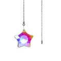 Regenbogenfarben Kristall Stern Deckenventilator Zugkette mit silberner Kugelkette Verlängerung - Pentagramm-Zugkette / 45AB Ca. 56mm (41g) / AB-Farbe