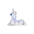 Iridescent crystal unicorn figurine with aurora finish desktop decor - Sitting Unicorn With Horn (Iridescent)