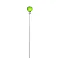 Decoratieve tuin- of vaasstaak met een gefacetteerde groene kristallen glazen bol op metaal - Balvorm / Grasgroen