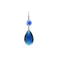 Elegant gradient blue teardrop crystal pendant for lighting fixtures and DIY home decor - Medium Blue