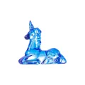 Elegant translucent blue crystal unicorn figurine desktop ornament for home decoration - Sitting Unicorn With Horn (Medium Blue)