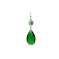 Elegant faceted emerald green teardrop crystal pendant with octagon bead for DIY decor - Grass Green