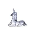 Elegant seated crystal unicorn figurine ornament with transparent blue-tinted finish - Sitting Unicorn With Horn (Smoke Gray)