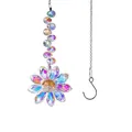 Splendido acchiappasole in cristallo AB forma fiore con gancio a S per giardino - Piccoli Fiori / 34.5cm / Colori Vibranti
