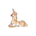 Elegant amber-tinted crystal unicorn figurine for desktop decor and handicraft gifts. - Sitting Unicorn With Horn (Champagne)