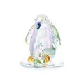 Figurine de famille de pingouins en cristal iridescent pour une décoration élégante - Pingouins Vert Herbe / 70x78.6mm