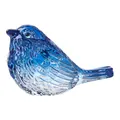 Luxury handcrafted blue crystal glass bird figurine with realistic feather textures - Simulated Bird Figurine / Medium Blue