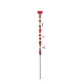Paletto da giardino decorativo con diamante rosso, perle di vetro colorate e ciondoli - Diamante di Perline Multicolore (Tipo B) / Rosso