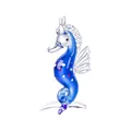 Elegant blue crystal seahorse figurine for home entrance decoration and ocean gifts - Seahorse / Medium Blue
