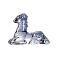 Elegant light blue crystal reclining reindeer figurine desk ornament for home office decor - Sitting Unicorn (Smoke Gray)