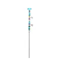 Bastone decorativo da giardino con grande diamante in cristallo blu e perle colorate - Diamante di Perline Multicolore (Tipo B) / Blu lago