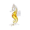 Handcrafted yellow and clear crystal seahorse figurine ornament for home desk decor gift - Seahorse / Gold Yellow