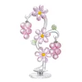 Elegant multifaceted crystal flower and grape cluster ornament figurine on a base - Height 255mm