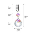 AB-Kristall-Tischtuchklammer mit silbernem Verschluss und Maßangaben für die Größe. - Pear/Sphere Pendant / 30 Ball (Approx 9CM Length) / AB-Farbe