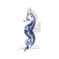 Exquisite blue and white spotted crystal seahorse figurine for ocean-themed home decor - Seahorse / Black and Gray