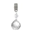 Peso para mantel de cristal con clip plateado para decoración de mesas de boda - Colgante de Bola de 30mm / Longitud aprox. 9cm