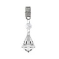 Elegante clip pesi per tovaglia in cristallo per decorazione tavola di nozze - Ciondolo Corno Nuovo da 50mm / Lunghezza Totale Circa 10
