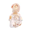Bernsteinfarbenes Doppel-Totenkopf-Glasornament für luxuriöse Halloween-Deko - Doppelte Totenköpfe Gestapelt (Typ B-4) / Bernstein