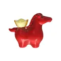 Rote Kristall Pferd Figur mit Goldbarren Reichtum Charm Schreibtisch Dekoration - Pferd mit Münze / 80*26*60mm / Rot