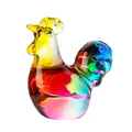 Hand-blown multi-color crystal rooster figurine for modern luxury home desktop decor - Multicolored Rooster (LSSJBJ626) / 40x68x71mm