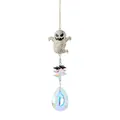 Sparkling golden ghost sun catcher with iridescent teardrop crystal pendant for garden - Ghost Style
