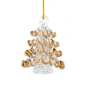 Handcrafted glass Christmas tree ornament featuring elegant gold swirl accents - Pine Tree Pendant 6CM / With 30cm Cord