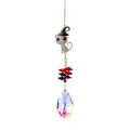 Halloween suncatcher with rhinestone cat and teardrop crystal pendant in gold finish. - Cat with Hat Style