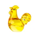Modern yellow transparent crystal rooster figurine for desktop luxury home decoration - Yellow Rooster (LSSJBJ626) / 40x68x71mm