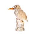 Lussuosa statuina di picchio in vetro ambrato su base di ceppo d'albero in cristallo - Picchio / 82*35*92mm / Champagne