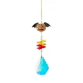 Decorative Halloween suncatcher with pumpkin bat charm and blue crystal teardrop pendant - Pumpkin Style