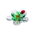 Faceted crystal flower figurine with a red ladybug on top for home decor - Green Flower Ladybug / 60*24.5mm