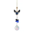 Halloween bat crystal suncatcher with blue heart pendant for garden hanging decor - Bat Style