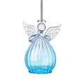 Beautiful light blue glass angel ornament for Christmas tree hanging decoration - Big Skirt Angel / 63x82mm / Lake Blue