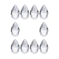 Gros plan de pendentifs en cristal à facettes en forme de goutte d'eau - Feuille Maillée 38mm