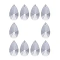Vue de dix pendentifs en cristal transparent en forme de larme pour décoration et bijoux DIY - Forme de Poire 38mm