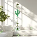 Groene cactus suncatcher met kristallen prisma voor tuin en raam decor - Cactus (Bloemenketting) / Kettinglengte 15cm