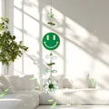 Kristallen zonvanger met groen smileygezicht en bloemhanger voor tuin decoratie - Glimlach Gezicht (Bloemenketting) / Kettinglengte 15cm