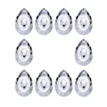 Detailed view of clear 38mm faceted crystal glass teardrop pendants with pre-drilled holes - 38MM Longan Shape
