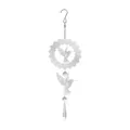Eleganter silberner Kolibri-Windspiel mit Kristallanhängern für Garten-Sonnenfänger - Kolibri Windspiel (63 Perlen Transparent) / Ca. 36,5cm