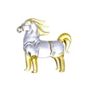 Figurine de cheval en verre soufflé à la main avec accents jaune ambre pour la maison - Wind-horse--golden 72*30*65mm62g