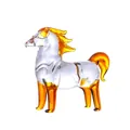 Élégante figurine de cheval en verre soufflé avec des accents ambrés pour la décoration. - Cheval du Vent / 72*30*65mm / Ambre