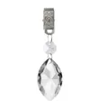 Elegante peso per tovaglia in cristallo sfaccettato con pendente a foglia e clip in metallo - Ciondolo Marquise da 50mm / Lunghezza Totale Circa 10