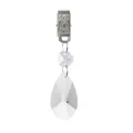 Peso decorativo per tovaglia in cristallo con clip metallica a forma di goccia d'acqua - Ciondolo a Pera da 50mm / Lunghezza Totale Circa 10