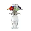 Luxuriöser Kristallglasstrauß mit sechs bunten Rosen in einer facettierten Vase Geschenk - 7 Pflaumenblüten Mehrfarbig