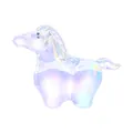 Figurine de cheval en cristal nacré exquis, pièce décorative pour intérieurs de luxe - Petit cheval à bascule / Couleur AB