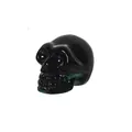 Dunkelgrüne, durchsichtige Totenkopf-Figur aus Glas für luxuriöse Halloween-Dekoration - Kleiner Totenkopf (Schwarz) / Schwarz