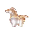 Figurine de cheval en verre de cristal ambré, ornement animal élégant pour décoration - Petit cheval à bascule / Champagne