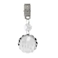 Peso decorativo per tovaglia in cristallo con clip in acciaio inox per tavole eleganti - Ciondolo Fiore di Prugno da 45mm / Lunghezza Totale Circa 10
